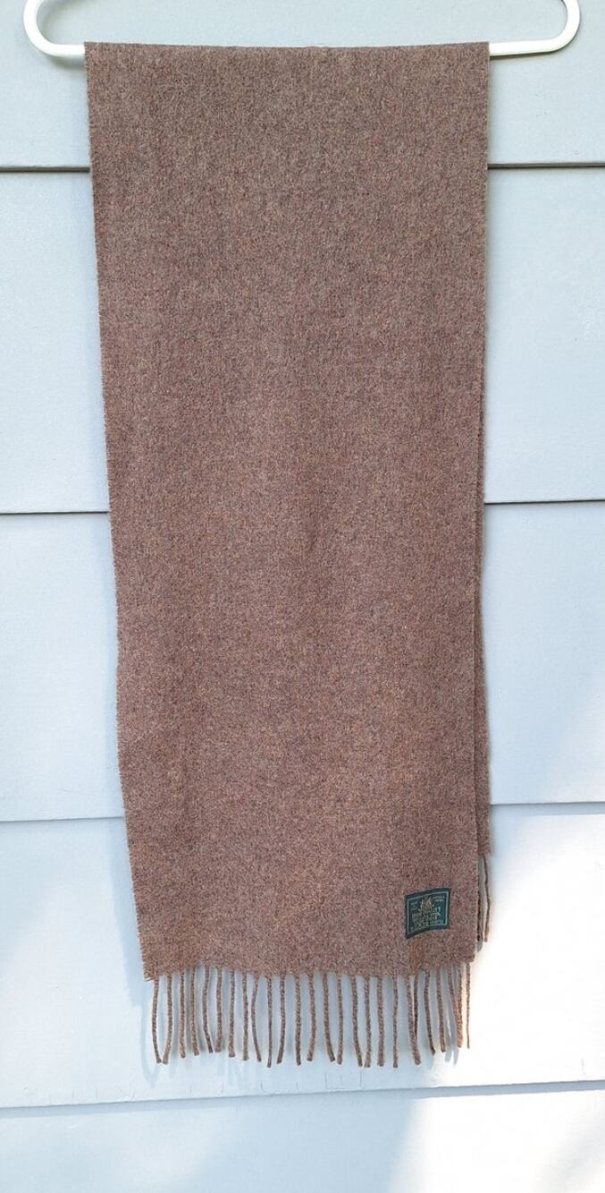 High Quality 100% Wool Made in Italy Fringe Brown Scarf Unisex Academia 56.5"x12